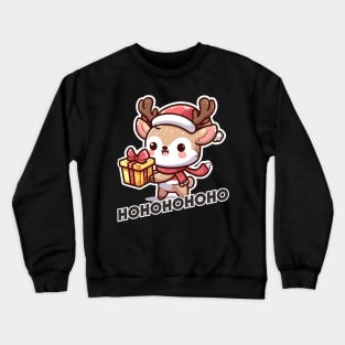 Cute Christmas Deer with Costume Crewneck Sweatshirt